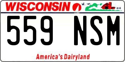 WI license plate 559NSM