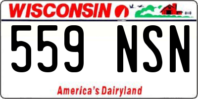 WI license plate 559NSN