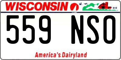 WI license plate 559NSO