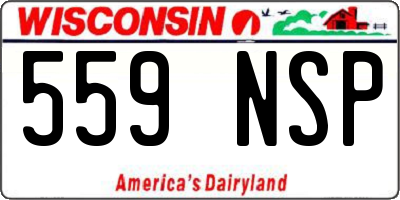 WI license plate 559NSP