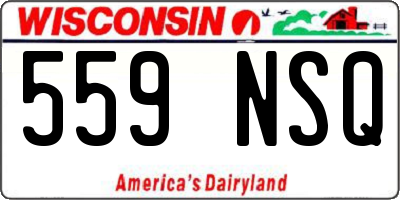 WI license plate 559NSQ