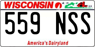 WI license plate 559NSS