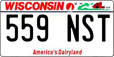 WI license plate 559NST