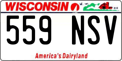 WI license plate 559NSV