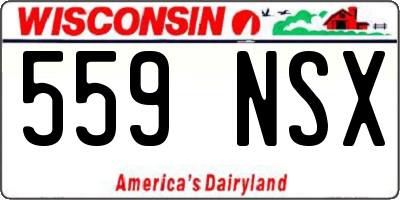 WI license plate 559NSX