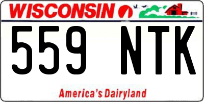 WI license plate 559NTK