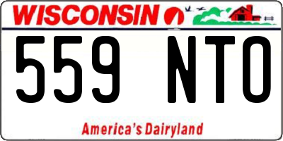 WI license plate 559NTO