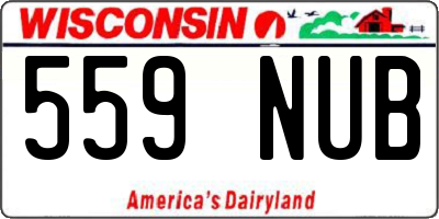 WI license plate 559NUB