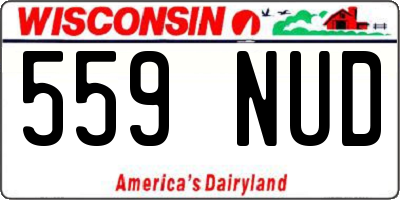 WI license plate 559NUD