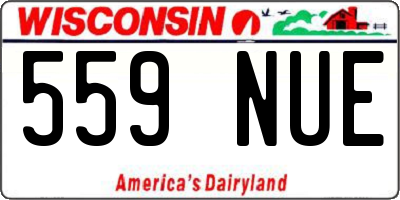WI license plate 559NUE