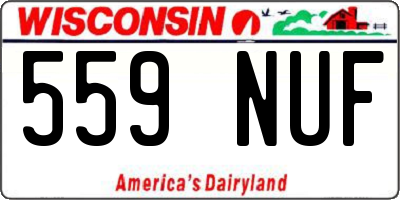 WI license plate 559NUF