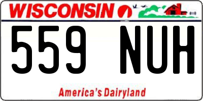 WI license plate 559NUH