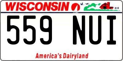 WI license plate 559NUI