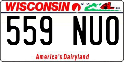 WI license plate 559NUO