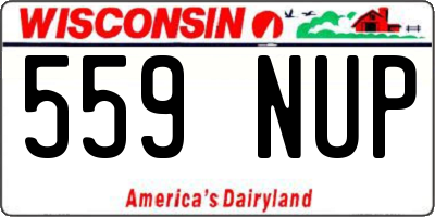 WI license plate 559NUP