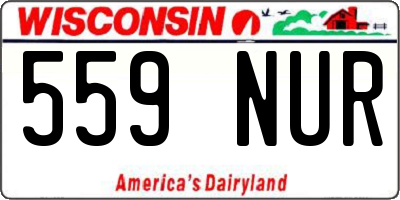 WI license plate 559NUR