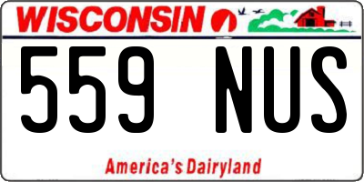 WI license plate 559NUS