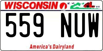 WI license plate 559NUW