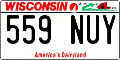 WI license plate 559NUY