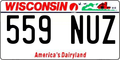 WI license plate 559NUZ