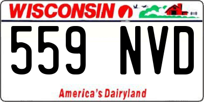 WI license plate 559NVD