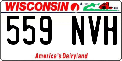 WI license plate 559NVH