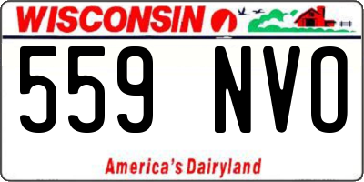 WI license plate 559NVO