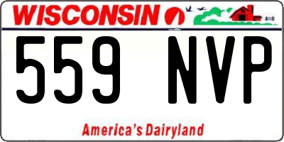 WI license plate 559NVP