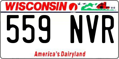 WI license plate 559NVR