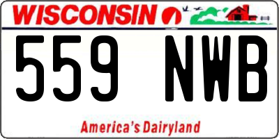WI license plate 559NWB