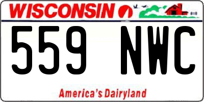 WI license plate 559NWC
