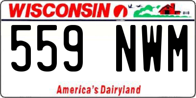 WI license plate 559NWM