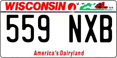 WI license plate 559NXB