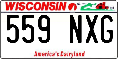 WI license plate 559NXG