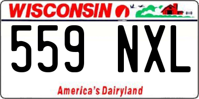 WI license plate 559NXL