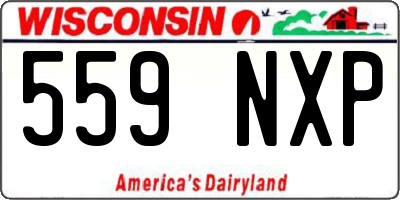 WI license plate 559NXP