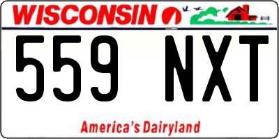 WI license plate 559NXT