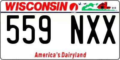 WI license plate 559NXX