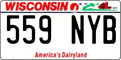 WI license plate 559NYB