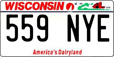 WI license plate 559NYE