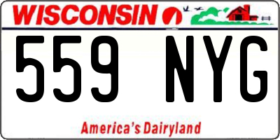 WI license plate 559NYG