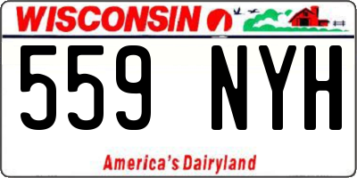 WI license plate 559NYH