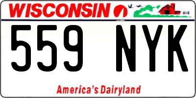 WI license plate 559NYK