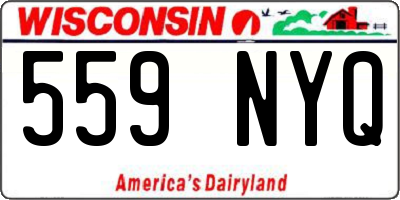 WI license plate 559NYQ