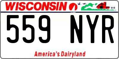 WI license plate 559NYR