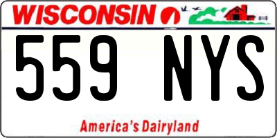 WI license plate 559NYS
