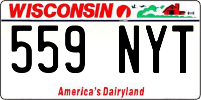WI license plate 559NYT