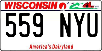 WI license plate 559NYU