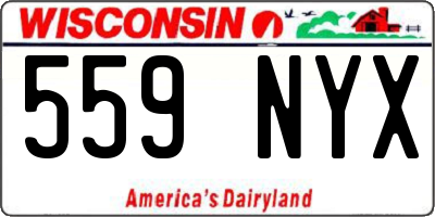 WI license plate 559NYX