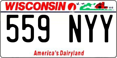 WI license plate 559NYY